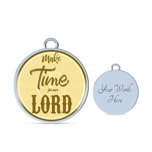 Make Time For Our Lord Personalized Engraved Silver Circle Bangle Bracelet Cust